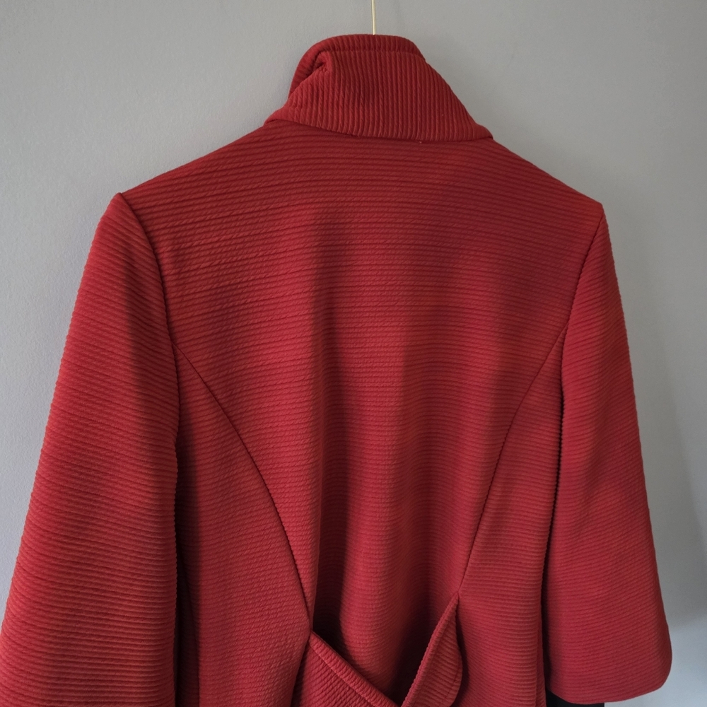 Joseph Ribkoff 10 Modern Contemporary Abstract Ribbed Pique Knit Swing Blazer - Picture 12 of 15